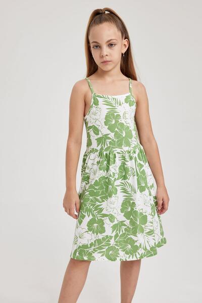 DeFacto Gemustertes Baumwollkleid für Mädchen