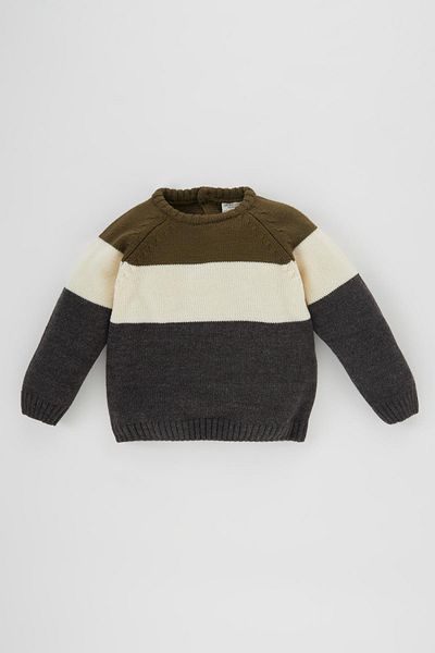DeFacto Baby Boy Crew Neck Color Block Sweater A3850A523Au