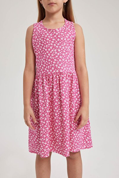 DeFacto Girl's Patterned Cotton Dress