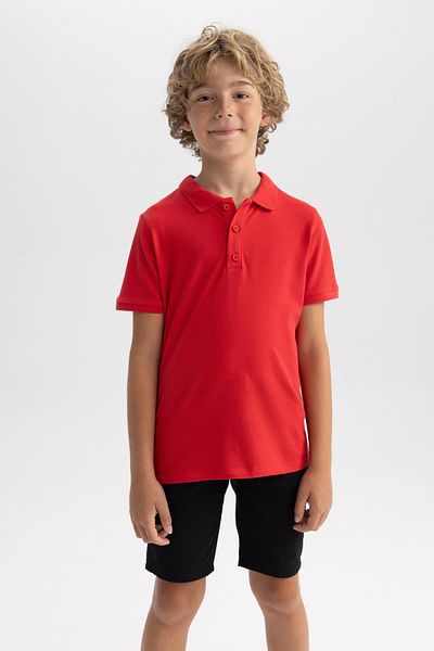 DeFacto Polo-Schul-T-Shirt für Jungen – Piqué-Kurzarm