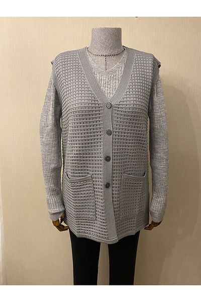 TEK Bamboo Knit Mercerized Mother Vest / Gray
