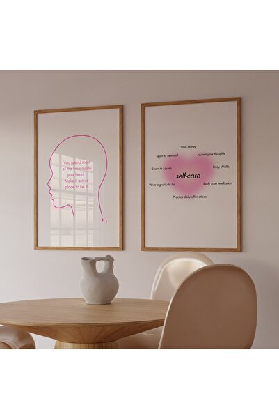 BobArt 2'li Çerçevesiz Poster Poster Modern Duvar Tablosu Tablo Dekoratif Çer...
