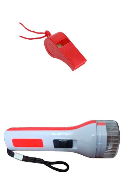 O&S Oyun ve Sanat Eğlen-Üret Whistle Led Flashlight For Earthquake Bag Set