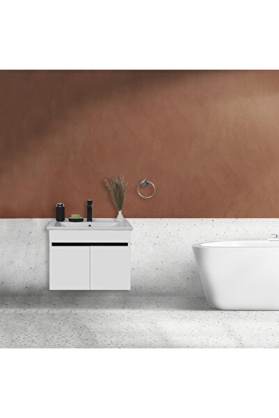 Sözcan Group Yıldız Lavabolu Asma Alt Dolap Beyaz 80x44x48 Cm