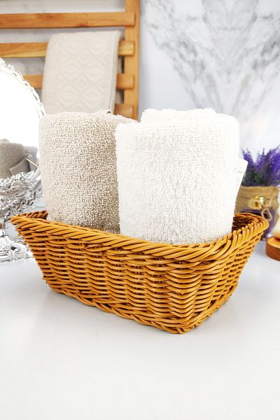Digithome Rattan Bath and Makeup Organizer Καλάθι Ορθογώνιο Organizer 22 cm Καφέ - Yk1449 C320.025