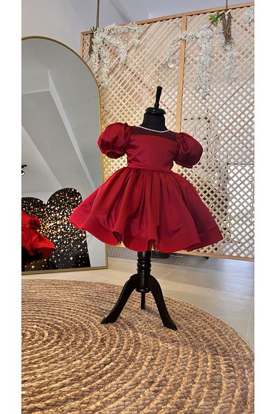 İkrabutikbursa Girl's Red Evening Dress, Girl's Evening Dress, Girl's Red Dress