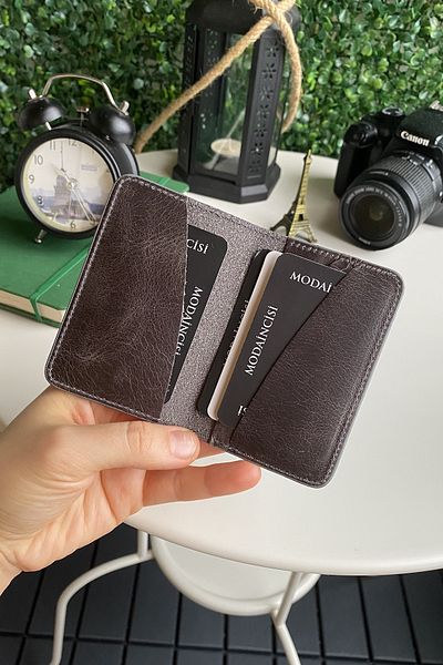 Modica Sovana – Portofel subțire unisex din piele naturală, design minimalist, suport compact pentru carduri
