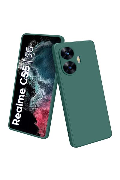 Fibaks حافظة متوافقة مع Realme C55 مع غطاء من السيليكون الناعم الملمس مع بروز الكاميرا من الداخل