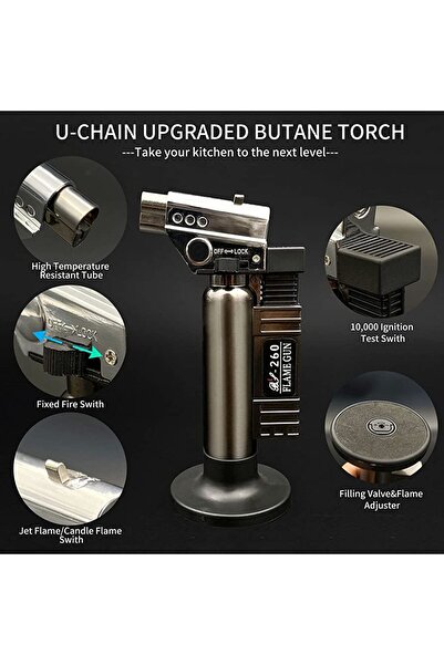 Depolife Bs-261 Jet Alev Bütan Gaz Tıbbi Diş Kesme Meşale Çakmak Metal Gövde Çakmak Pürmüz Torch