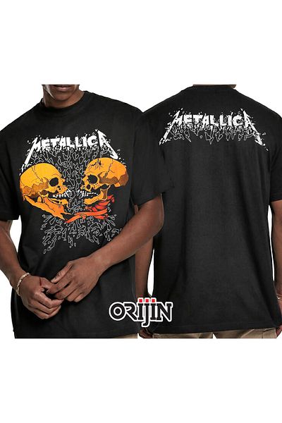 Orijin Tekstil Metallica Sad But True - Unisex Μαύρο T-Shirt εμπρός και πίσω με στάμπα