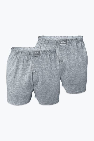Malabadi Ανδρικό γκρι 2 πακέτο Wide Fit 100% Cotton Boxers 024
