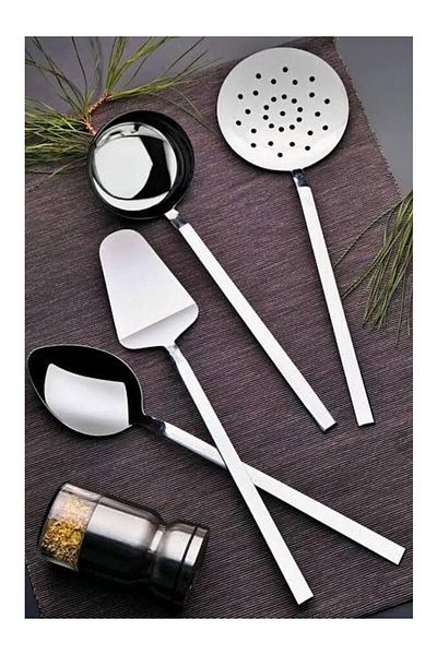 Besa Home Arvey 4-Piece Serving Set Ladle Colander Spoon Spatula Set 4 Pieces