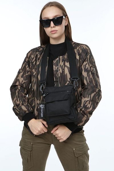 KISCHE Unisex Μαύρη αθλητική τσάντα ώμου