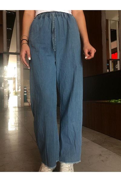 DENİKK Trend Palazzo Gabardine Tassel Trousers
