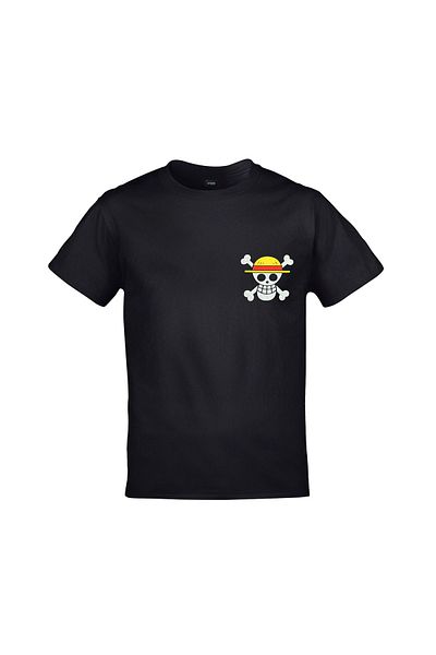 Orijin Tekstil Μπλουζάκι One Piece Flag Unisex εμπρός πίσω με στάμπα μαύρο