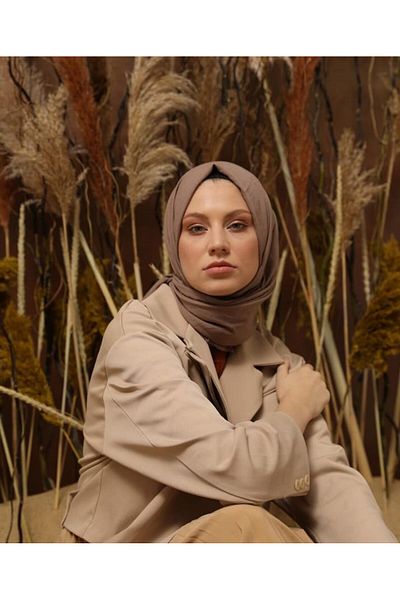 FİVESCARF Maxi βαμβακερό κασκόλ Dark Mink