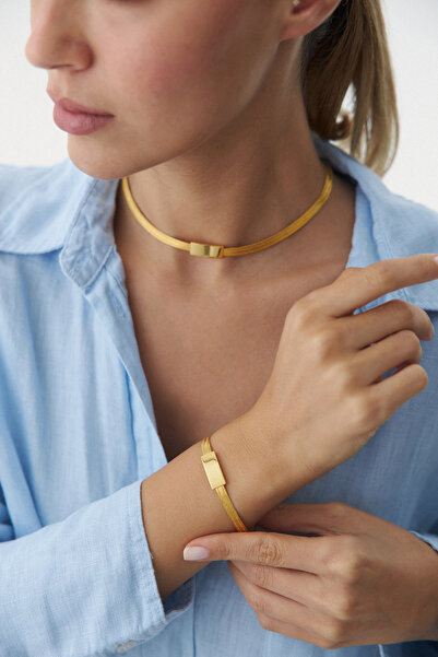 YAVUZ KUYUMCULUK 14 Ayar Altın Trabzon Hasır Plaka Kolye