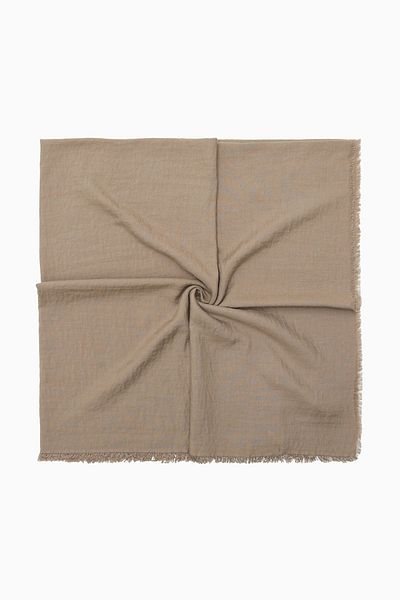 FİVESCARF Maxi βαμβακερό κασκόλ Σκούρο μπεζ