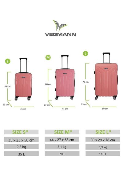 Bambus Home Vegmann Vela Kırılmaz Dayanıklı 3'lü Valiz Seti & Bavul Seti