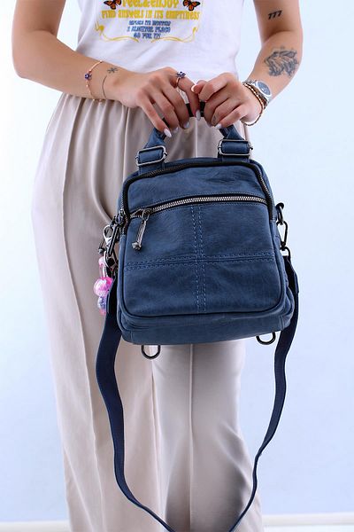 Matthew Cox MATTHEWCOX Women's Navy Blue Backpack and Shoulder Bag - BYN1029
