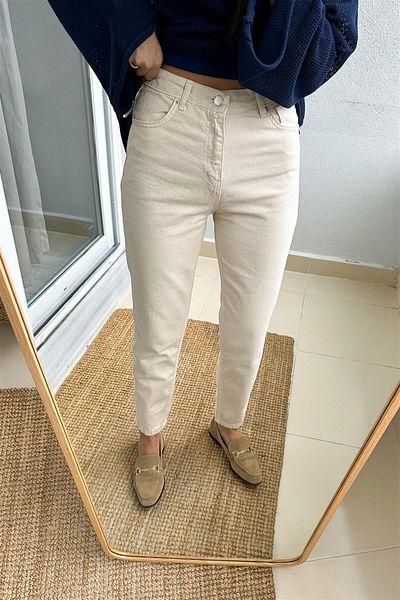 MAKRAS EXCLUSIVE Ψηλόμεση Ρόζα Ψηλόμεση Μαμά Jean Beige