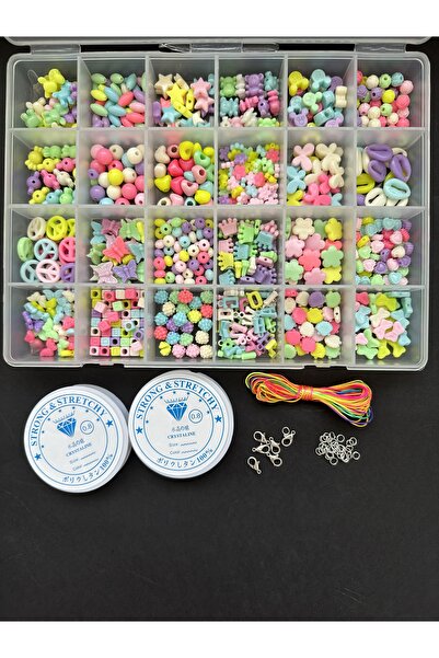 LİVZA BİJUTERİ Livza Bijuteri 24 Model Kutulu Hobi Boncuk Takı Yapım Seti Tak...