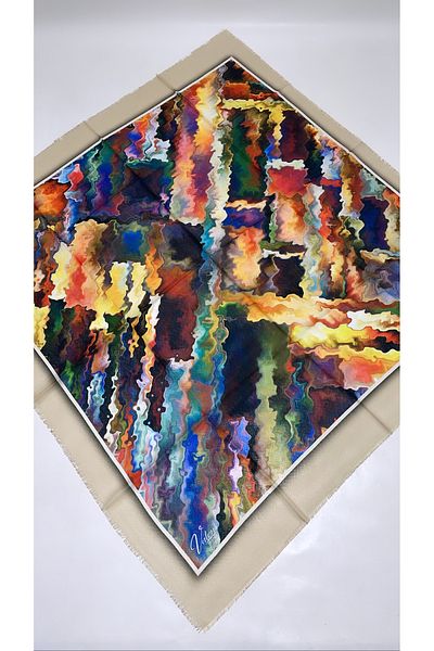 Onur Scarf - Great Fabric Summer Thin Tough Stops Digital Pattern Non-Slip 90 x 90 cm Air Conditioned Scarf