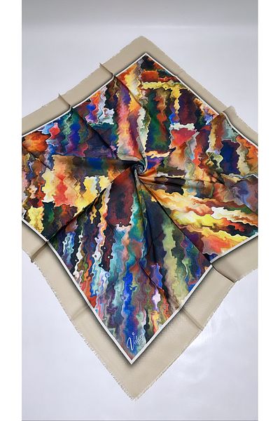Onur Scarf - Great Fabric Summer Thin Tough Stops Digital Pattern Non-Slip 90 x 90 cm Air Conditioned Scarf