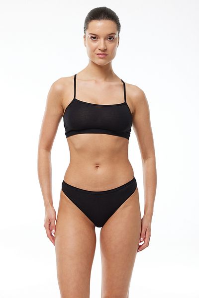 Malabadi Μαύρα Modal Bikini Slip εσώρουχα - Πακέτο 6 155
