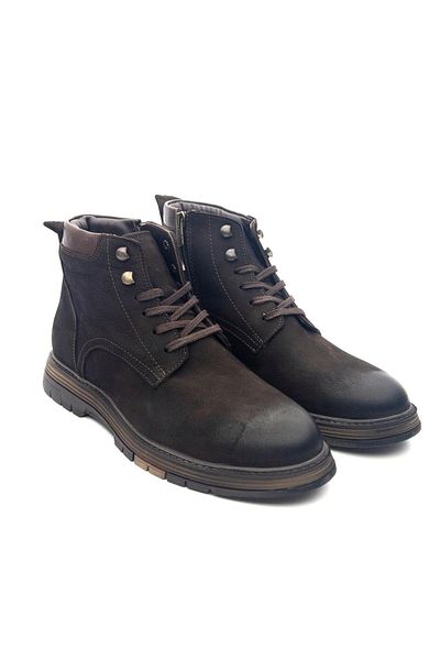 KOMCERO 1233 Ανδρικές δερμάτινες μπότες Nubuck με φερμουάρ
