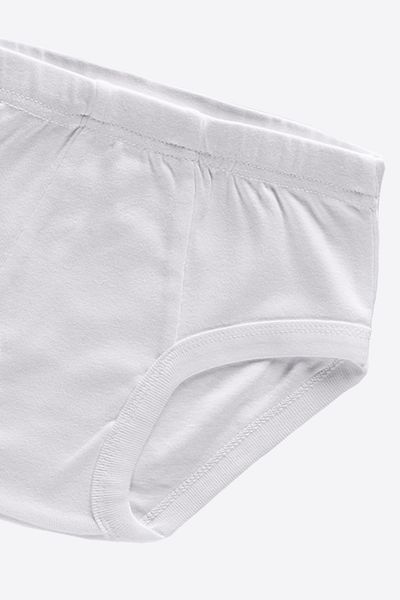 Malabadi Boy's White 12 Pack 100% Cotton Rib Slip Panties 203-E
