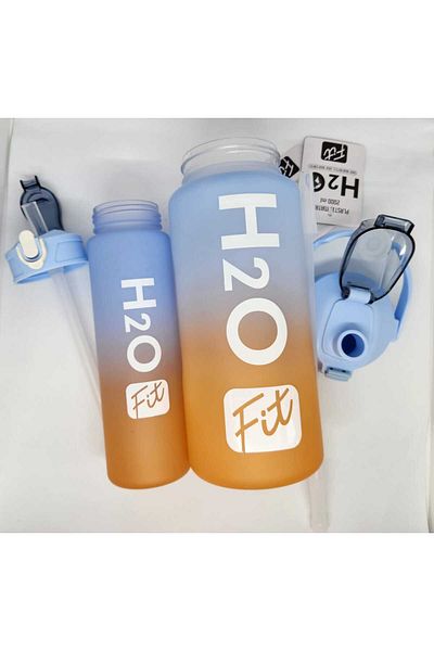 fit H2O Blue-Orange Double Flask Set Large:2000ml Small:750ml