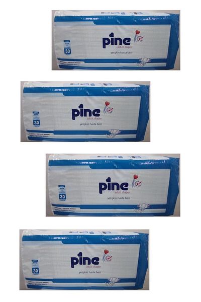 Pine L 30 Pack of 4 Pack Patient Diapers with Waistband