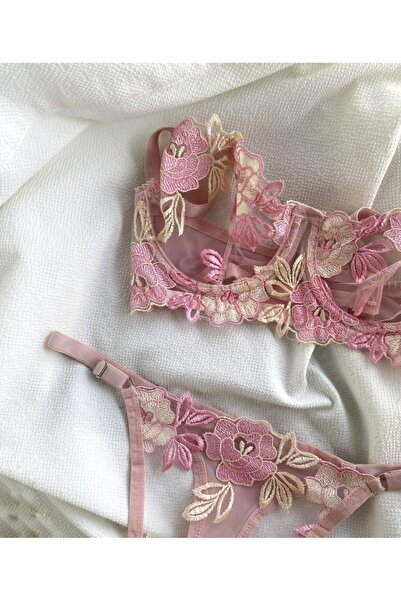 JOAQUIM Lingerie Lolita Takım balenli dantel işlemeli takım