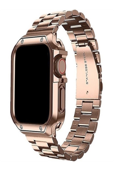 ERMER Apple Watch Seri 2/3/4/5/6/7/8/se 38 40 41mm Paslanmaz Çelik Klipsli Ay...