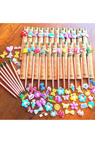 Şönart 30 LU Paket Özel Seri Tohumlu Kurşun Kalem Yumuşak Silikon Fiğür Süs hediyeli