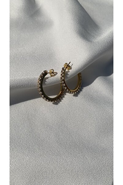 KAD COLLECTION حلق من الفولاذ بتصميم ذهبي