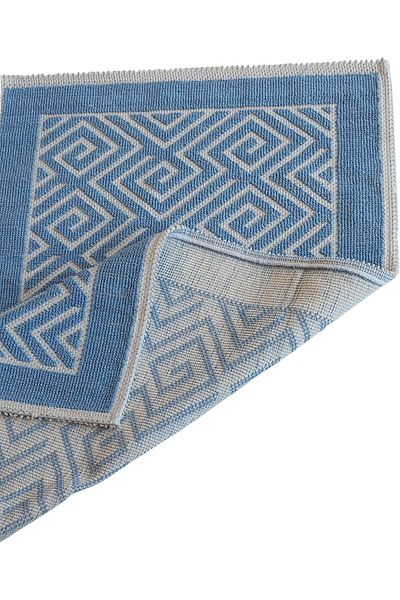 ALANUR Eco Cotton Bukle Μπάνιο 2 τεμαχίων Σετ Τουαλέτας Zigzag Blue