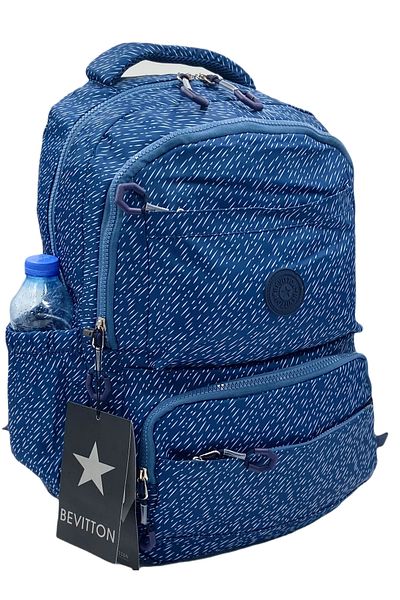 Bevitton Water Repellent Fabric School Bag Unisex School Backpack 20257 Blue-Drop