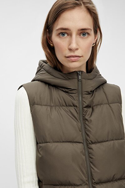 PIECES Weste Damen/Mädchen Schwarz Oliv