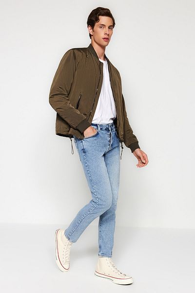 Trendyol Collection Ανοιχτό μπλε Skinny Fit Jeans - Εύκαμπτο ύφασμα, λεπτή εφαρμογή TMNAW24JE00006