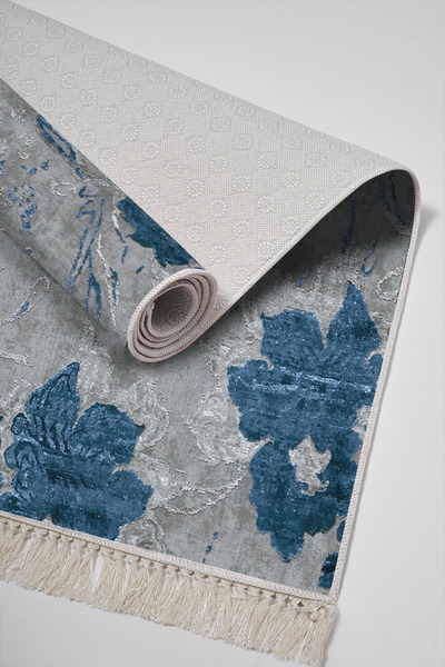 Alanur Home Eko Trend DJT 3-комплект миючих килимків для ванної кімнати з нековзною підошвою 660M Акварель Синій