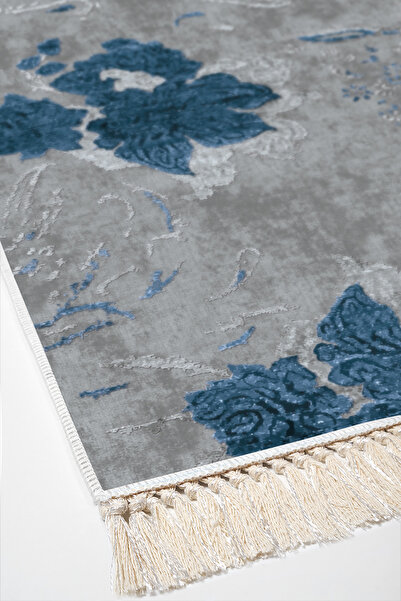 Alanur Home Eko Trend DJT 3-комплект миючих килимків для ванної кімнати з нековзною підошвою 660M Акварель Синій