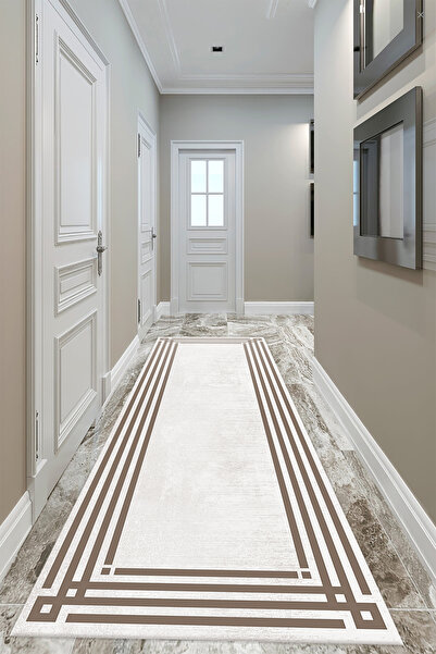 DEKOMOD Dekoratif Dijital Baskılı Kaymaz Taban Yıkanabilir Tüylenmez Kadife K...