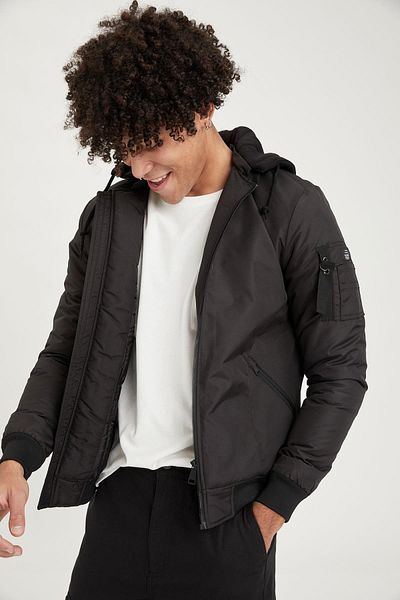 DeFacto Kabát Slim Fit s kapucí, odolný proti větru a vodě