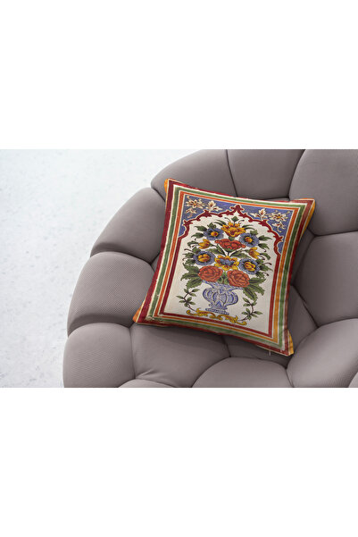 RUGSMODERN Throw Pillow 976 Flowers in Vase Themed Colorful