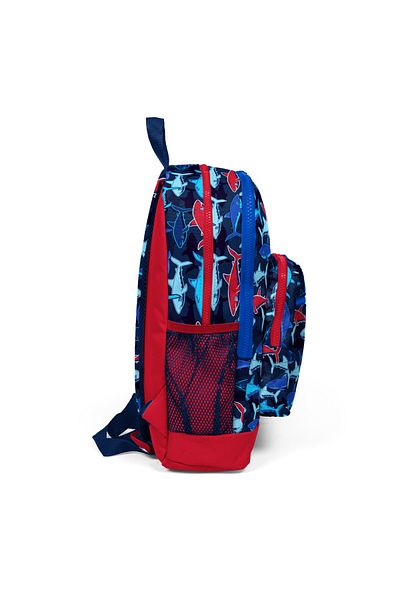 Coral High Rucsac pentru școală USB cu patru compartimente, albastru marin, roșu, cu model 23818