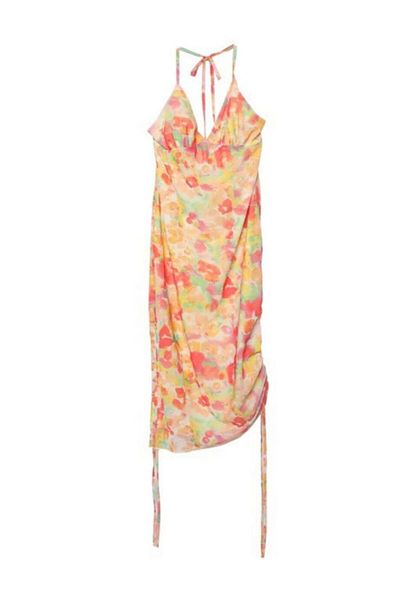 Quzu Halter-neck gathered dress