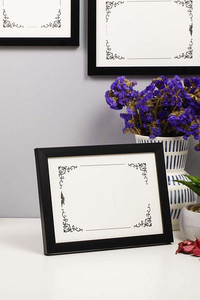 AS TİCARET Glass Black Photo Frame with Backboard