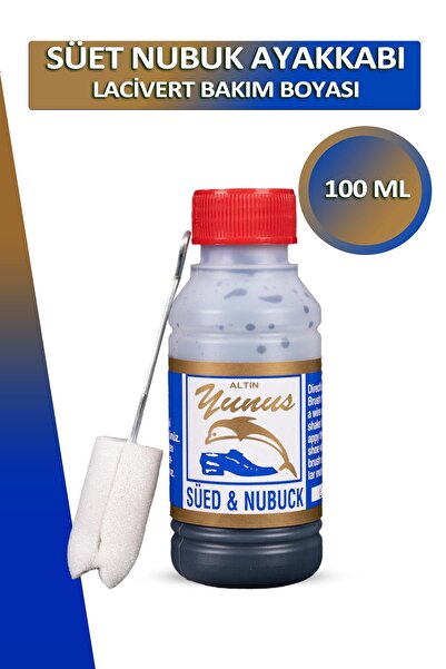 Dopar Bağcık Altın Yunus Lacivert Nubuk Süet Ayakkabı Bakım Boyası Süngerli 100 ml Set